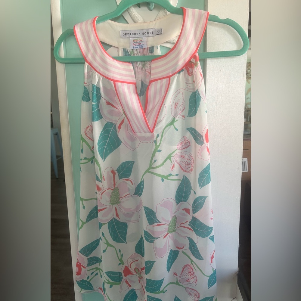 Gretchen Scott Designs Striped Pink and Green Top